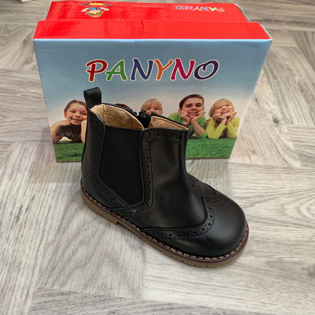 Boys Clearance Black Leather Dealer Boots (no exchange or refunds)