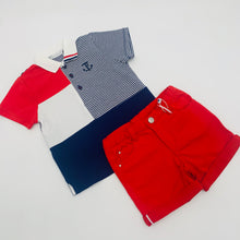 Load image into Gallery viewer, Tutto Boys Red &amp; Navy Short Set