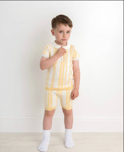 Caramelo Kids Boys Knitted 2 Piece Set - Lemon