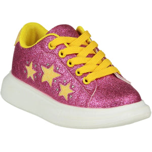 Clearance No Refund/ Exchange A Dee Street Art Lipstick Pink Queeny Chunky Star Trainers