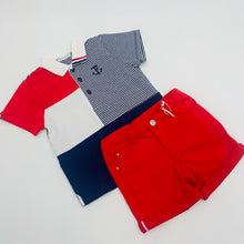 Load image into Gallery viewer, Tutto Boys Red &amp; Navy Short Set