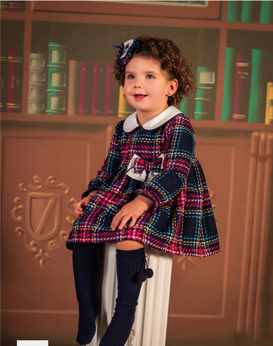 Babine Girls Navy Tartan Shirley Dress 6 & 7yr