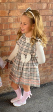 Load image into Gallery viewer, Caramelo Kids Girls Pink &amp; Grey Checker Pinafore Dress 2-3yr 3-4yr &amp; 5-6yr