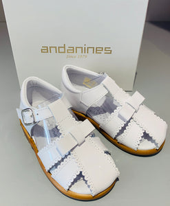 Andanines Girls White Sandals