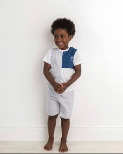 Caramelo Kids Boys Pinstripe Short Set - Navy