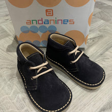 Load image into Gallery viewer, Boys Andanines Navy Desert Boots (no refunds or exchanges)