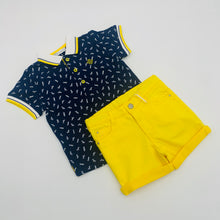 Load image into Gallery viewer, Tutto Piccolo Boys Yellow &amp; Navy Set