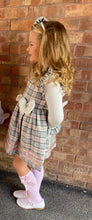 Load image into Gallery viewer, Caramelo Kids Girls Pink &amp; Grey Checker Pinafore Dress 2-3yr 3-4yr &amp; 5-6yr