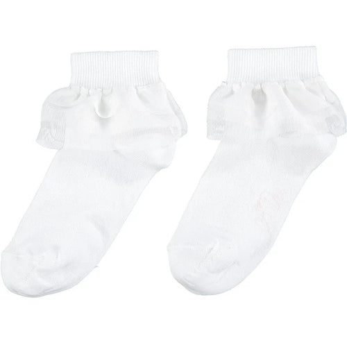 A Dee Chic Garden Bright White Frill Ankle Socks