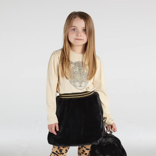 A Dee Thea Nude Leopard Top & Tracey Black Fur Skirt (NON Refundable)