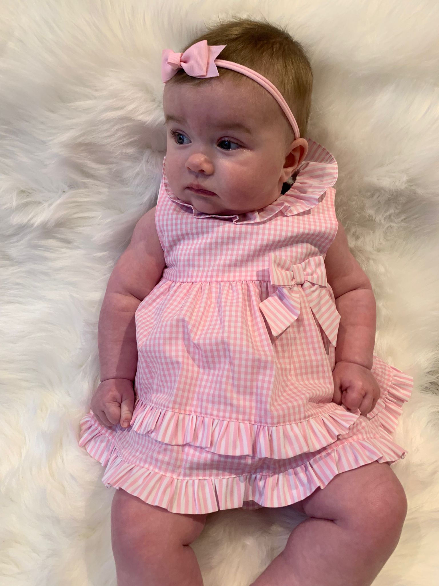 Sardon Girls Pink Gingham Dress & Nicker – Bubba Booties