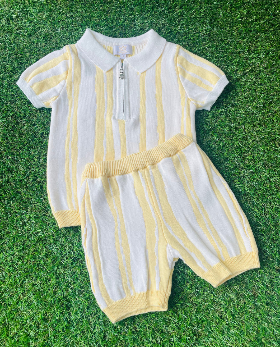 Caramelo Kids Boys Knitted 2 Piece Set - Lemon