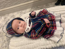 Load image into Gallery viewer, Babine Baby Girls Navy Tartan (Bonnet Not Included)